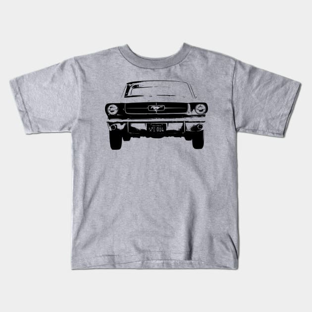 Mustang I Fastback 1964 Sketch Black Kids T-Shirt by CharlieCreator